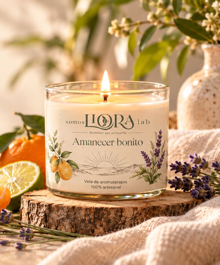 Vela de aromaterapia Amanecer bonito en vaso de vidrio
